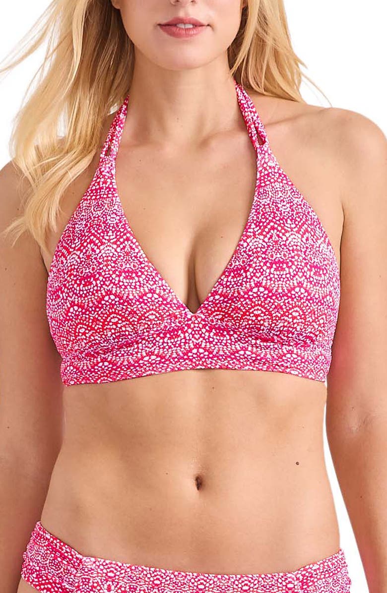 Tommy Bahama Island Cays Point Reversible Halter Bikini Top, Main, color, 