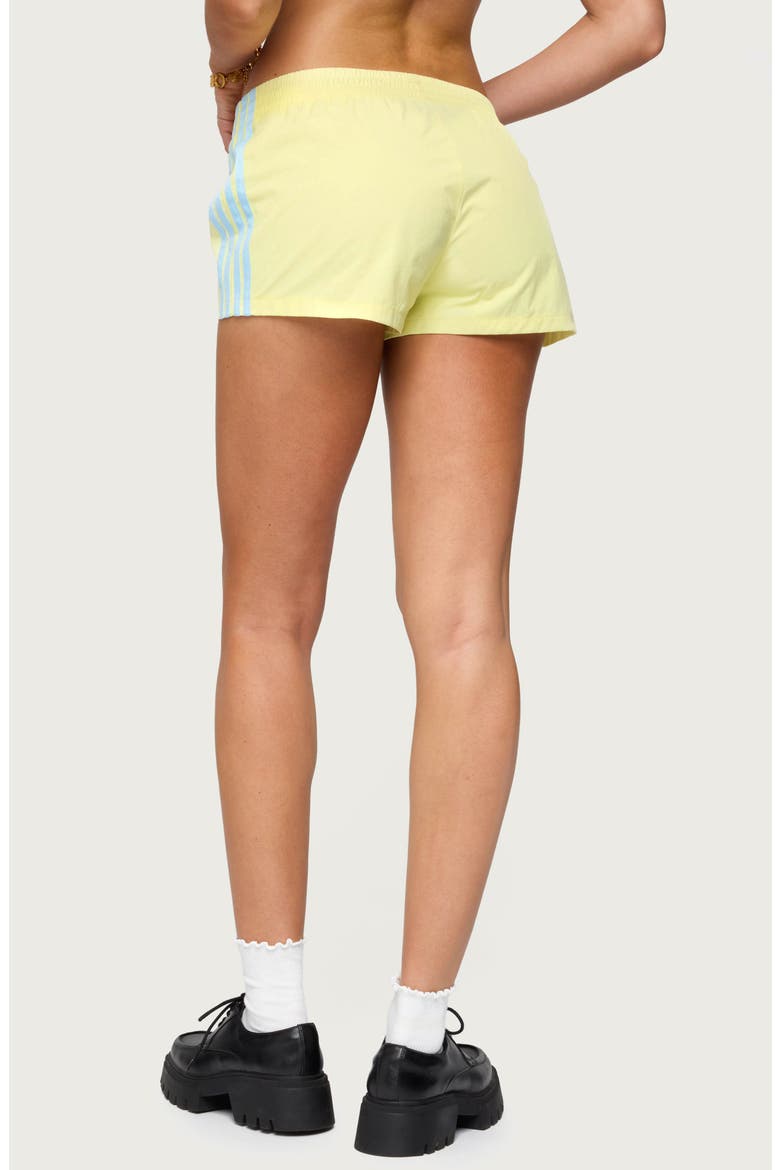 Nikki Low Rise Side Stripe Nylon Shorts, Alternate, color, YELLOW