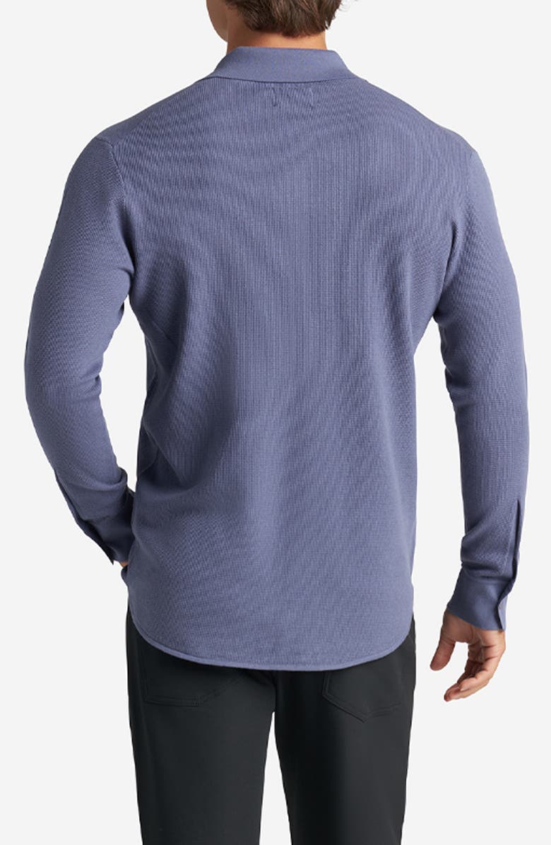 Goodlife Mini Waffle Long Button-Up Shirt, Alternate, color, Heron
