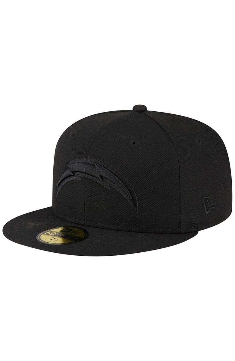 New Era Men's New Era Los Angeles Chargers Black on Black 59FIFTY Fitted Hat, Main, color,