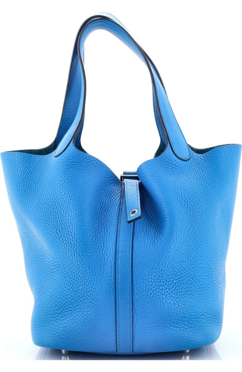 Pre-Owned Hermes Picotin Lock Bag Clemence MM, Main, color, Bleu Zanzibar