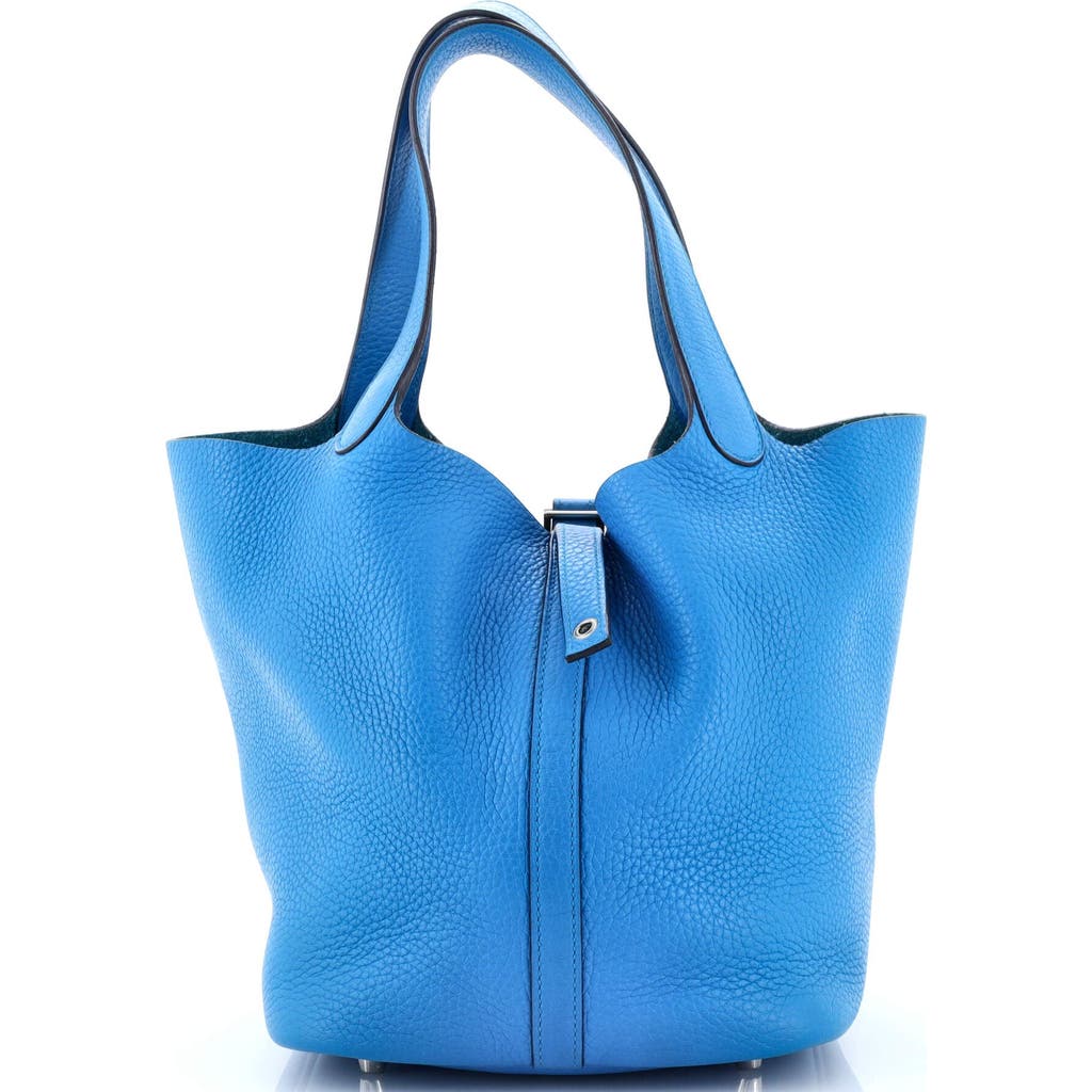 Pre-owned Hermes Hermes Picotin Lock Bag Clemence Mm In Blue