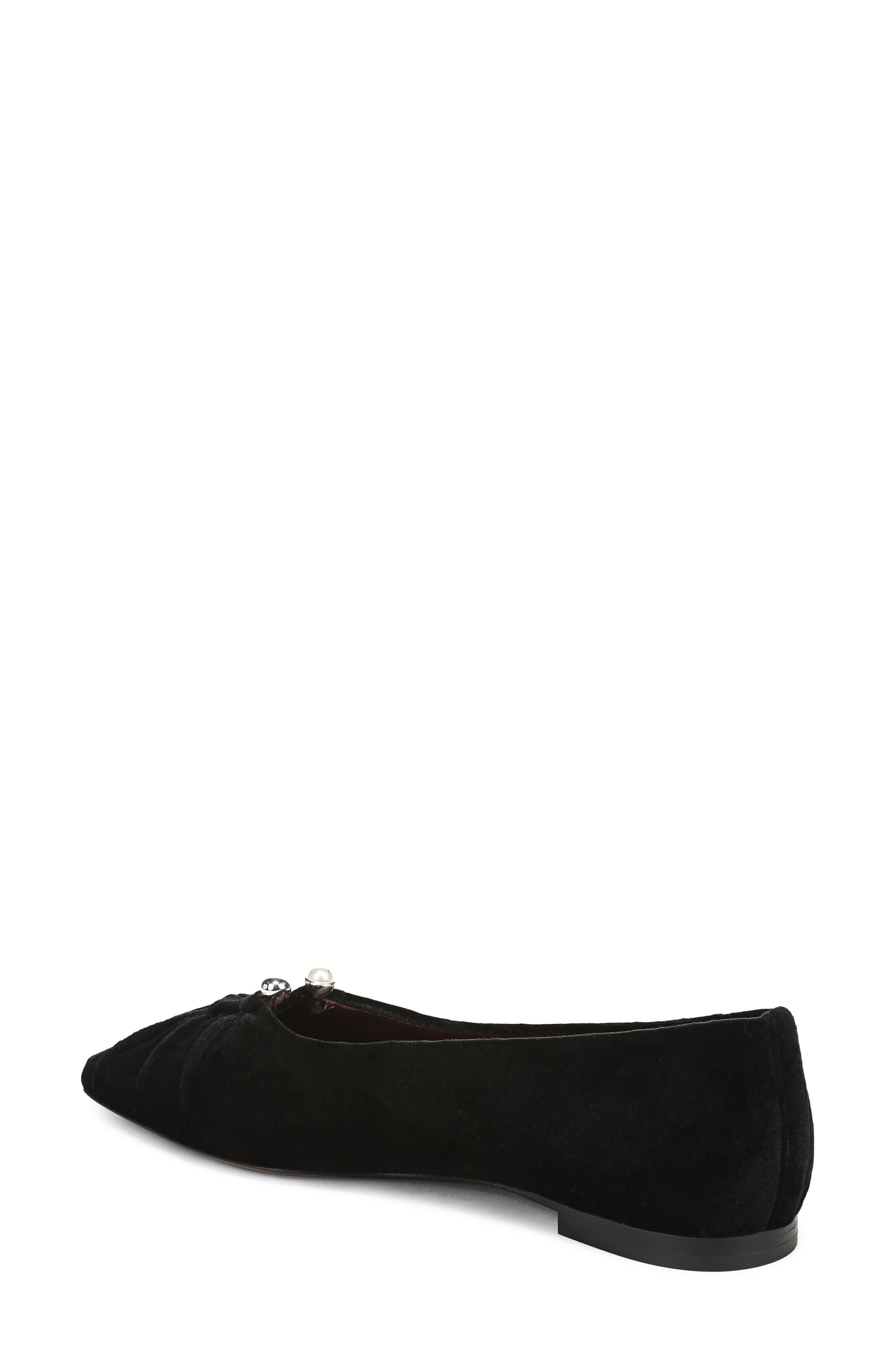 Dany Leather Flat, Alternate, color, BLACK