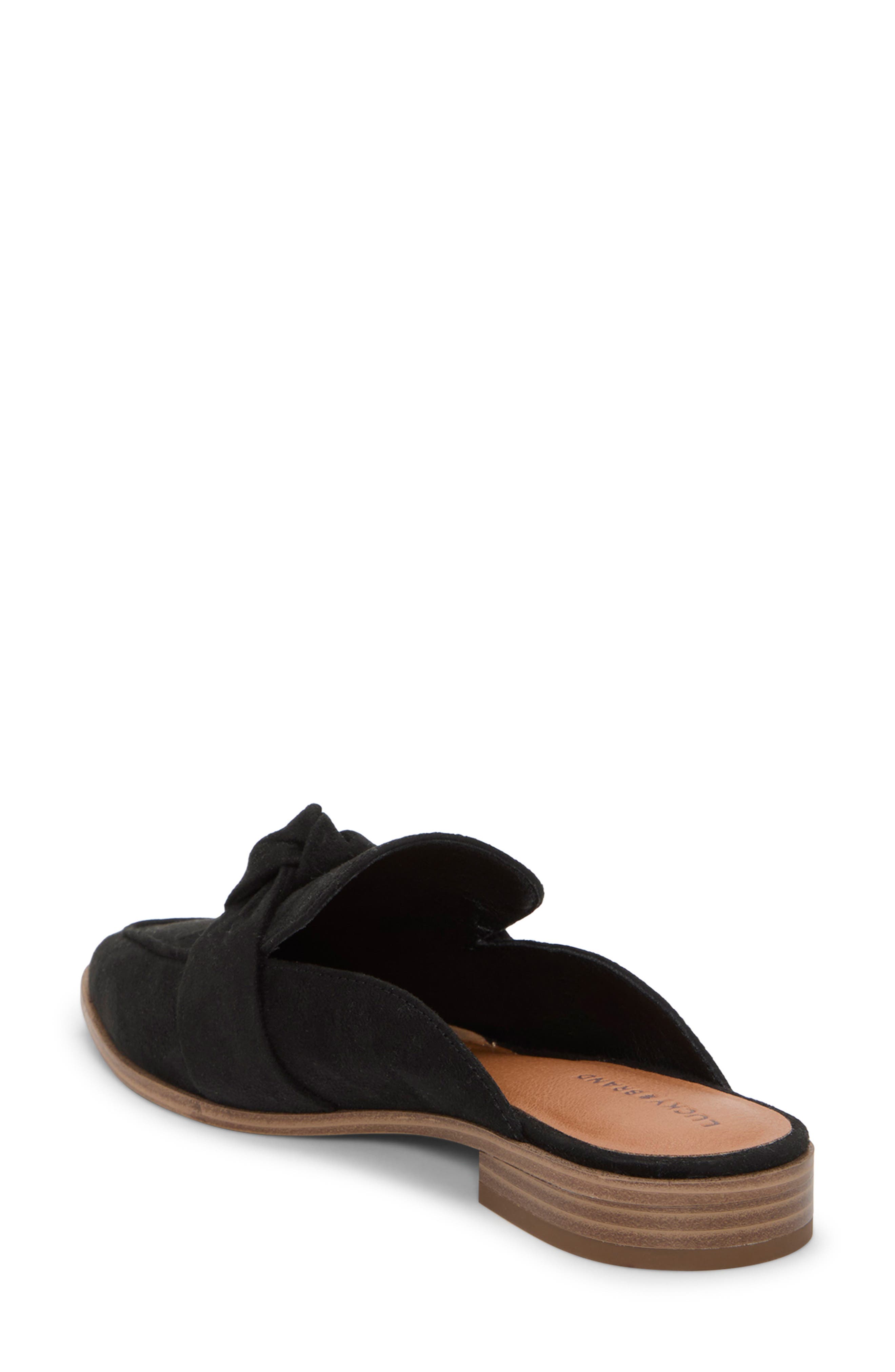 Lucky Brand Alusia Knot Mule Loafer, Alternate, color, Black Oil Suede