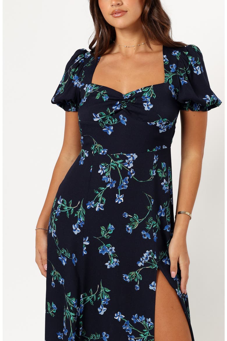Hendrix Floral Print Midi Dress, Alternate, color, MIDNIGHT BLUES