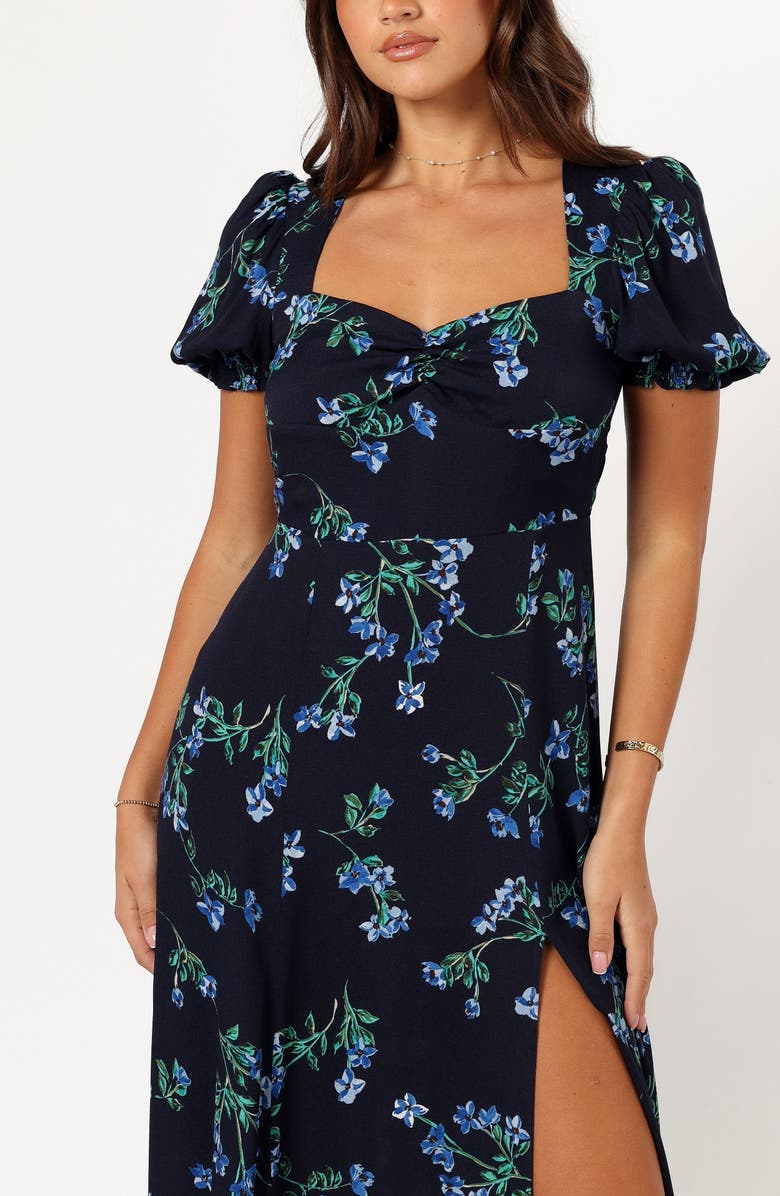 Petal & Pup Hendrix Floral Print Midi Dress, Alternate, color, Midnight Blues