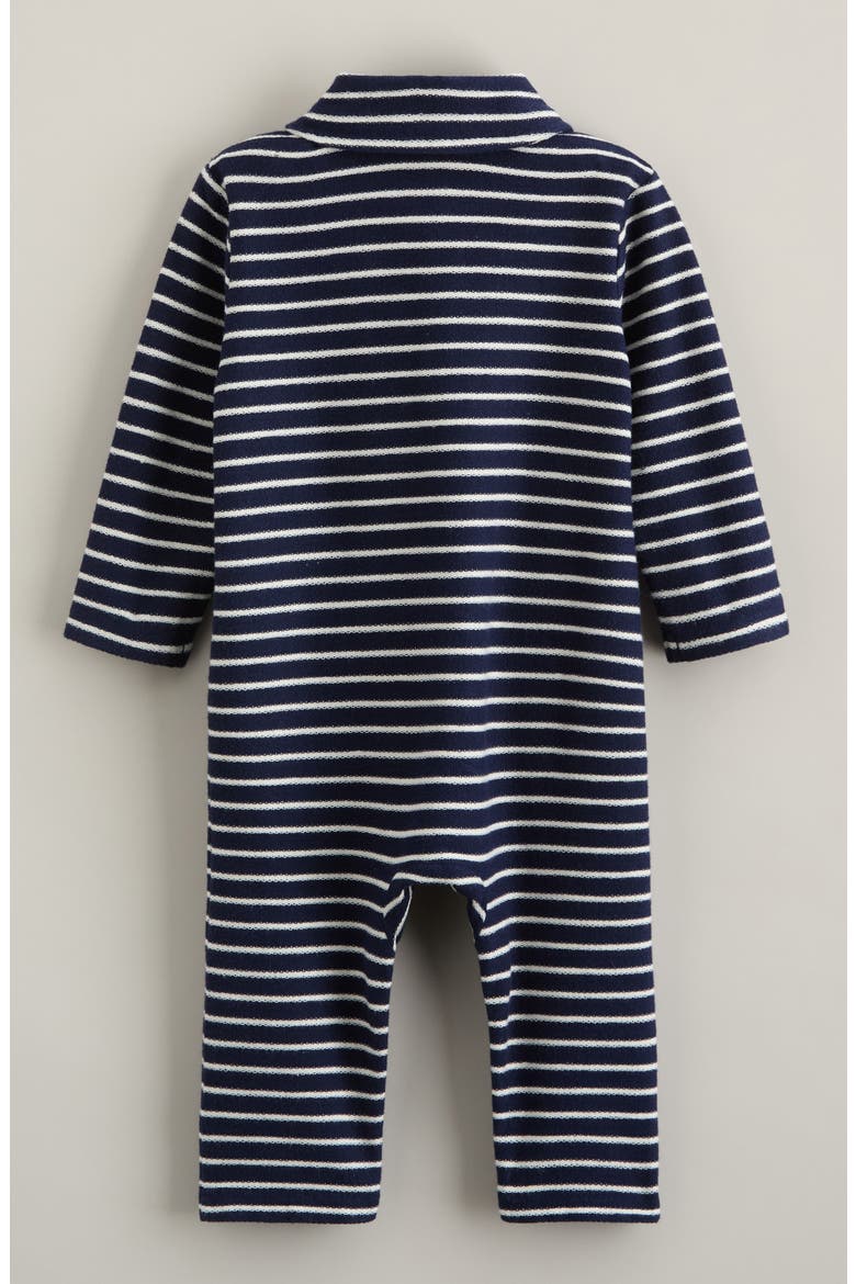 Stripe Cotton Romper, Alternate, color, NAVY PEACOAT BRETON STRIPE