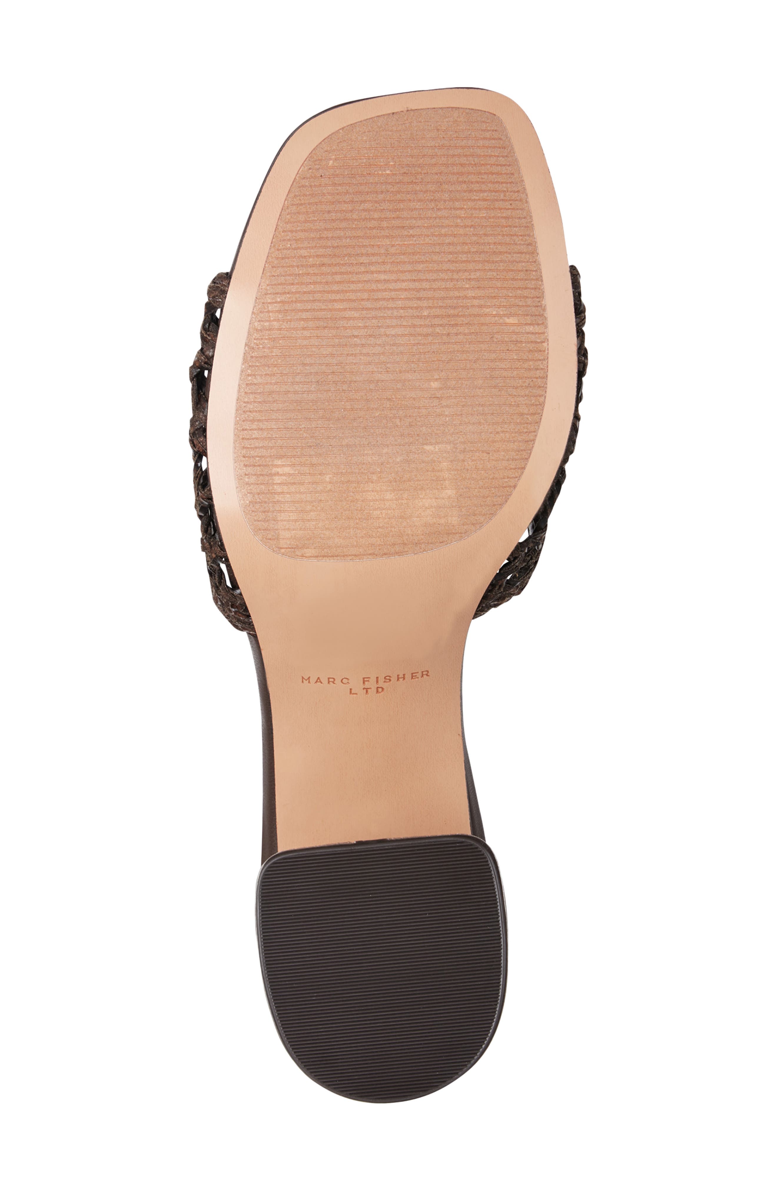 Marc Fisher LTD Farrel Embellished Square Toe Slide Sandal, Alternate, color, Dark Brown