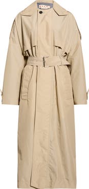 Marni Water Repellent Belted Nylon Blend Trench Coat