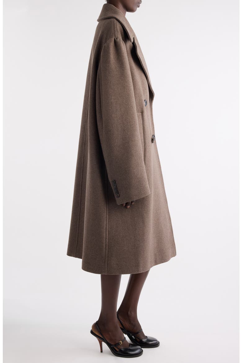 Raquel Wool Blend Long Peacoat, Alternate, color, TAUPE