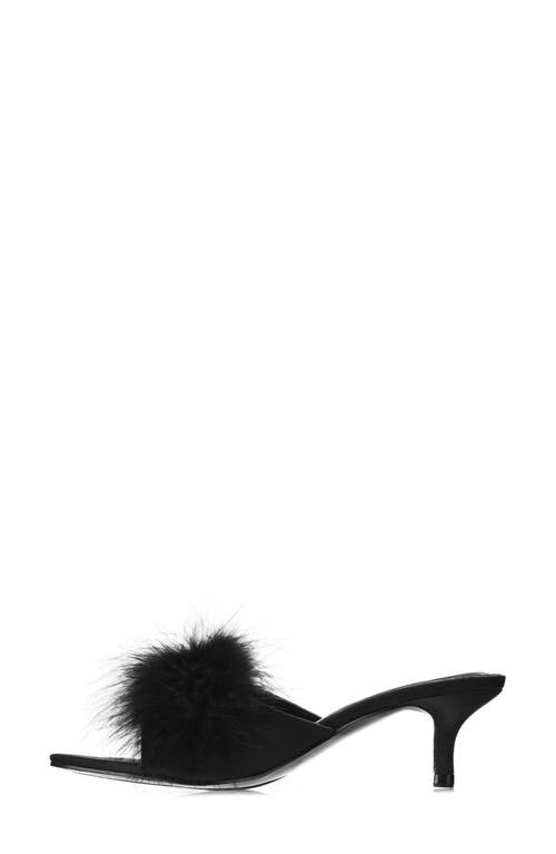 MeMoi Mona Marabou Feather Pump in Black 