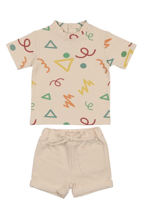 Kids' Doodle Print T-Shirt & Drawstring Shorts Set (Toddler)