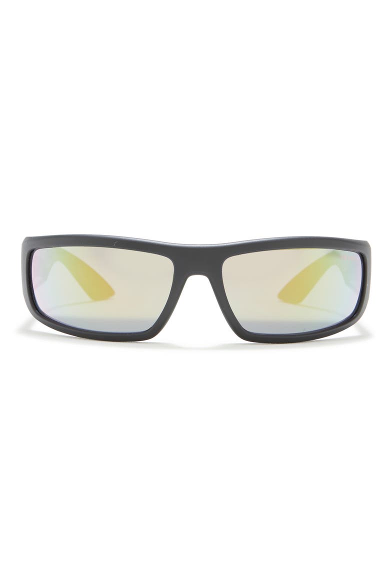 65mm Irregular Rectangular Sunglasses, Main, color, BLACK GREEN