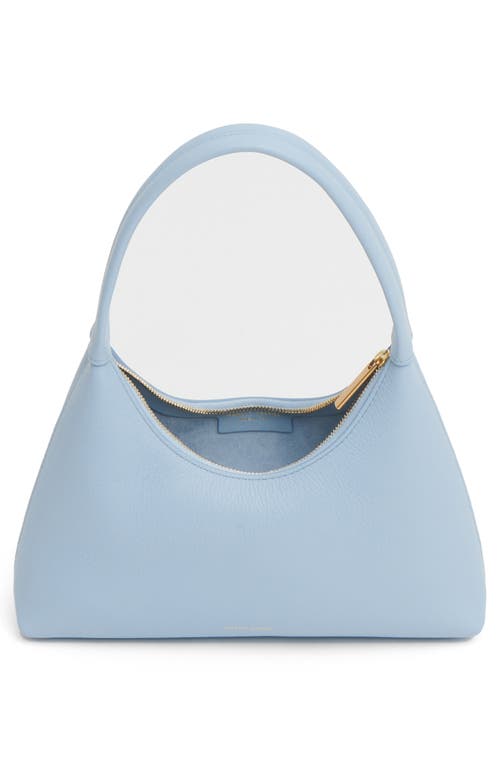 Shop Mansur Gavriel Mini Candy Leather Hobo Bag In Cielo