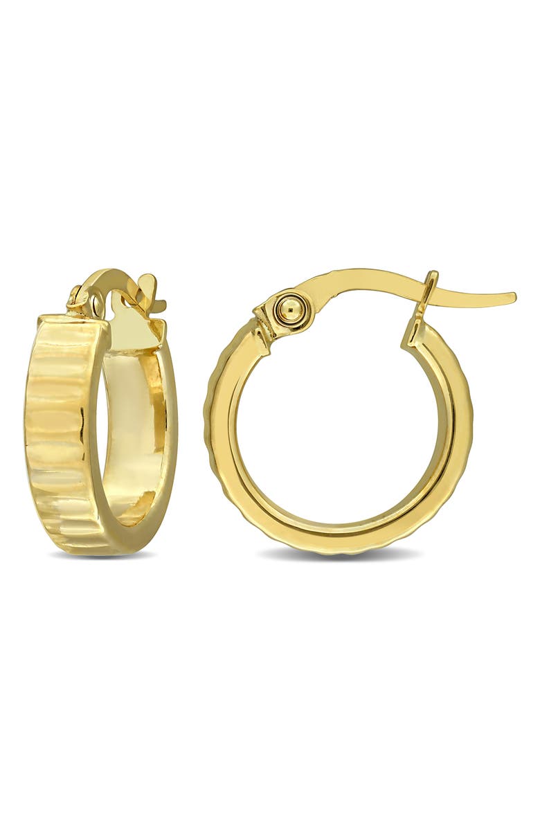 DELMAR 15.3mm Ribbed Hoop Earrings, Main, color,