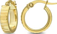 DELMAR 15.3mm Ribbed Hoop Earrings