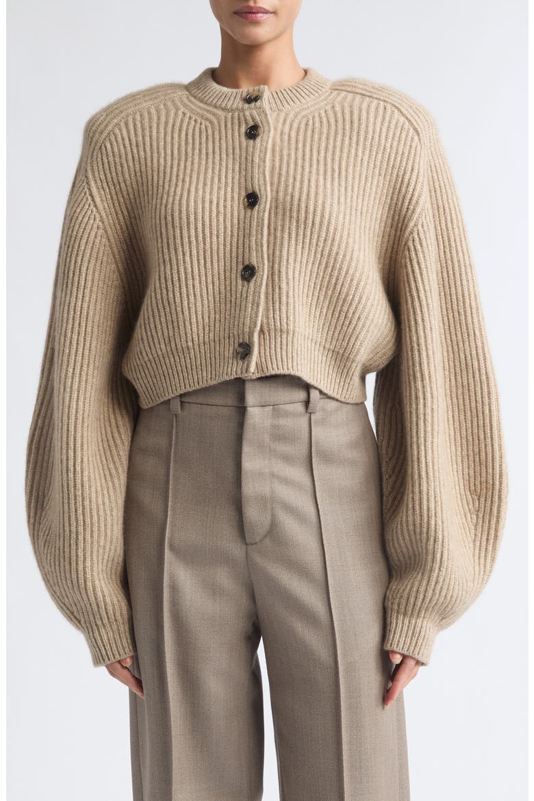 The Cadogan Cropped Cashmere Cardigan, Main, color, OATMEAL