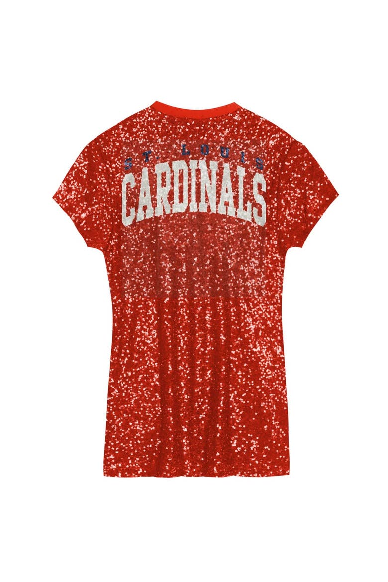 Girls Youth  Red St. Louis Cardinals Sequin V-Neck Dress, Alternate, color, Red
