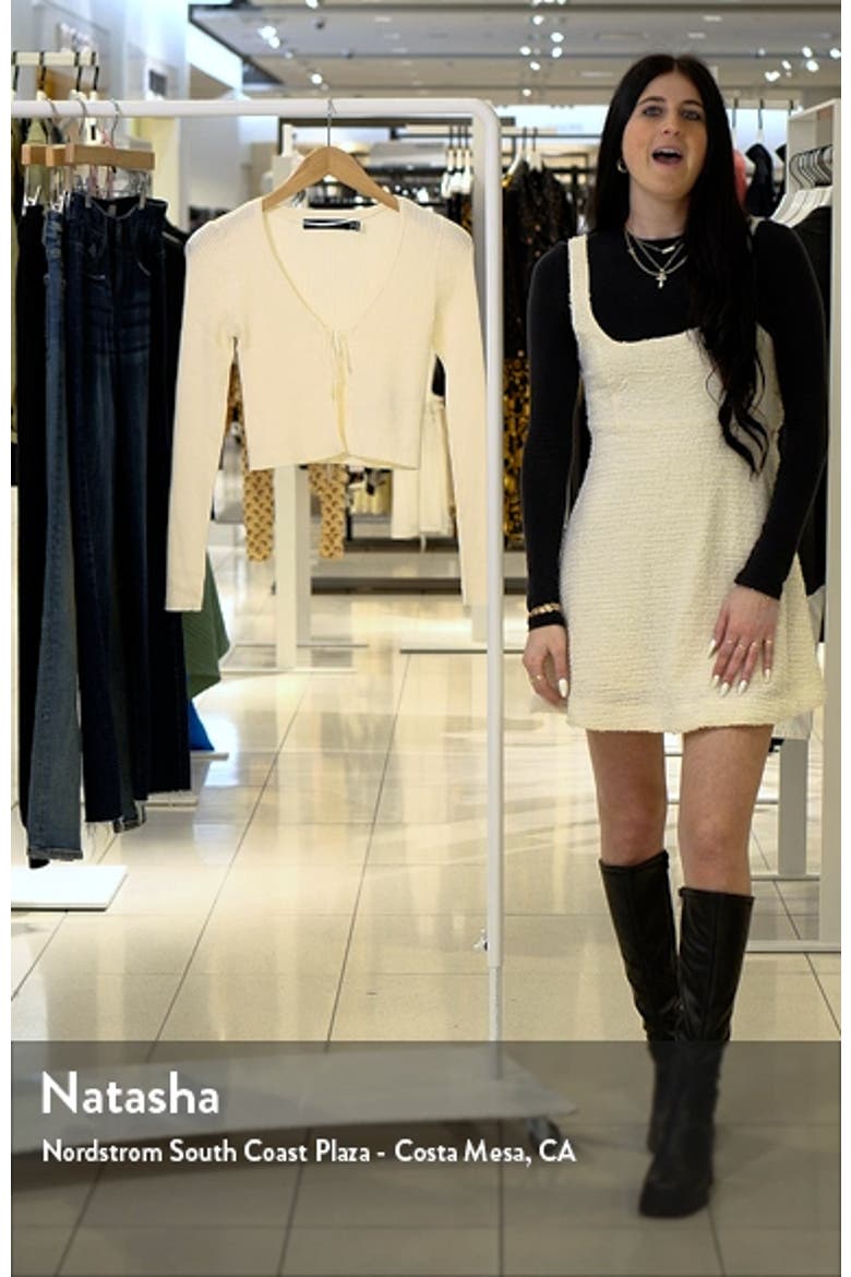 Glory Tie Neck Rib Crop Cardigan video