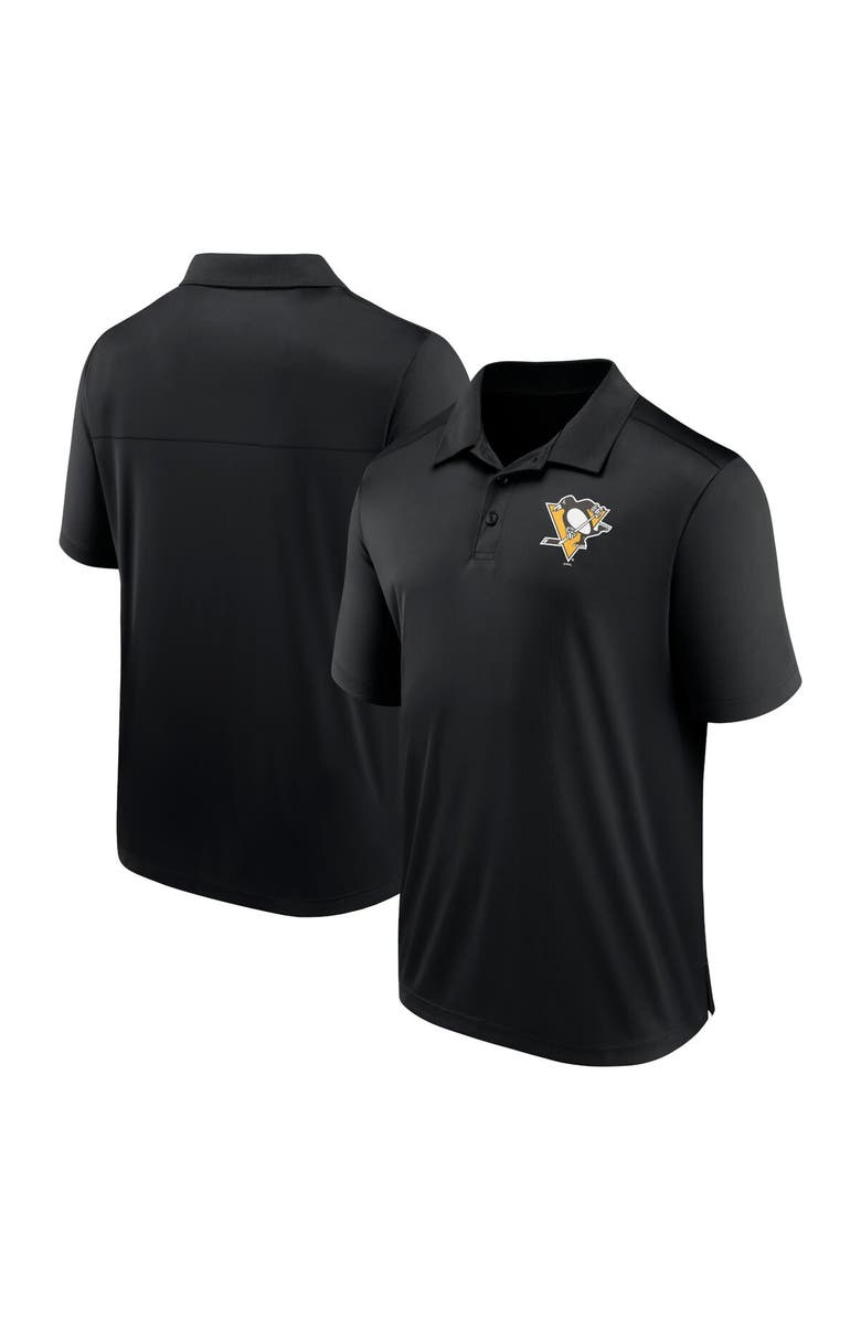 FANATICS Men's Fanatics Branded Black Pittsburgh Penguins Left Side Block Polo, Main, color, Black