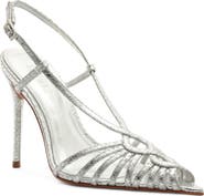 Schutz Seraphine Snakeskin Embossed Slingback Sandal