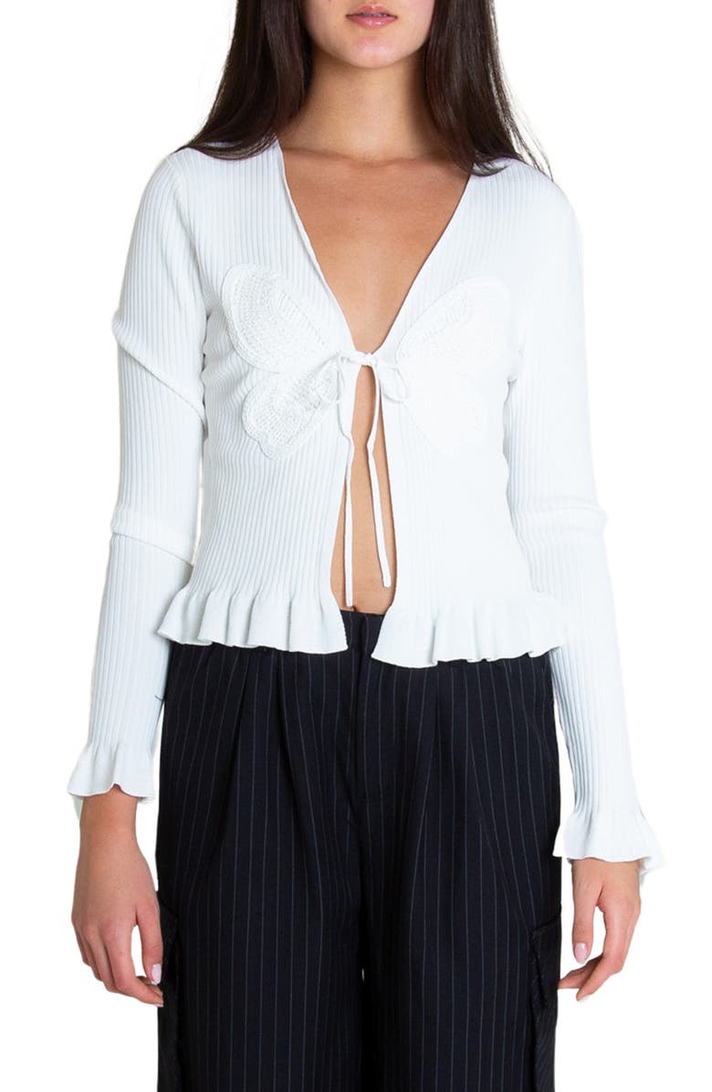 Find Me Now Butterfly Cardigan, Main, color, White