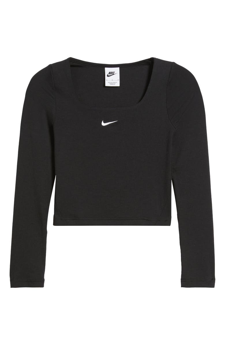 Nike Kids' Square Neck Crop Top, Main, color, Black