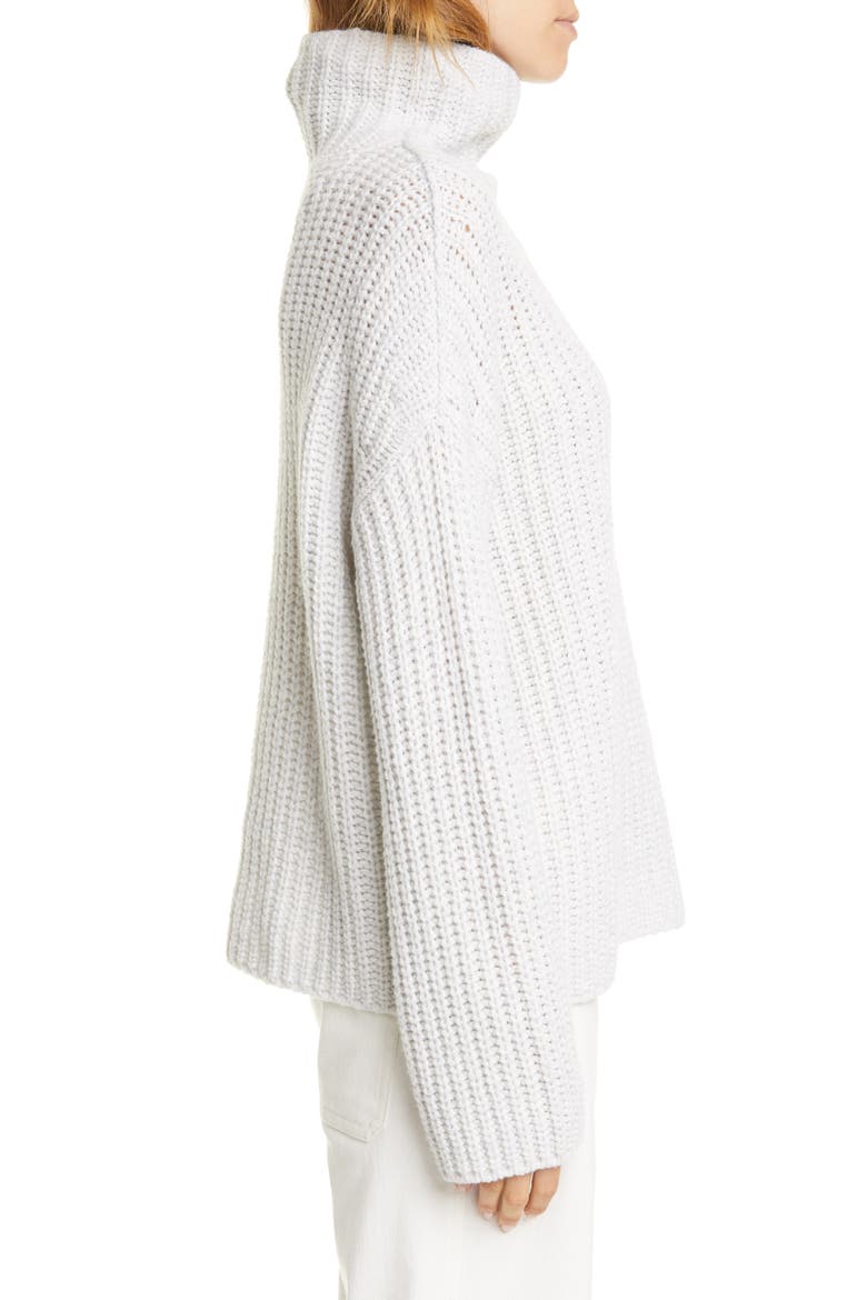 Lofty Wool Blend Funnel Neck Sweater, Alternate, color, LIGHT GREY