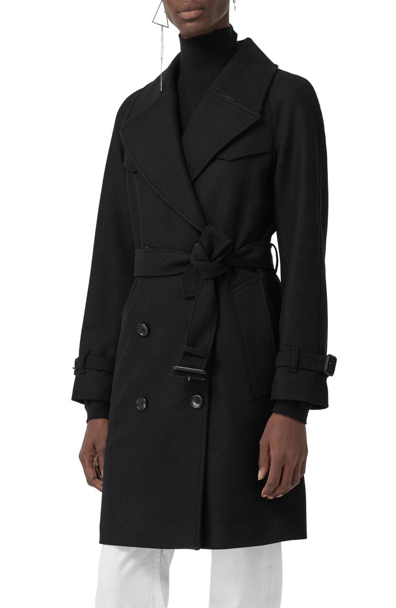 Burberry Cranston Wool Blend Trench Coat, Main, color,