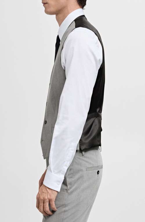 Mango Paris Superslim Fit Stretch Suit Vest In Grey