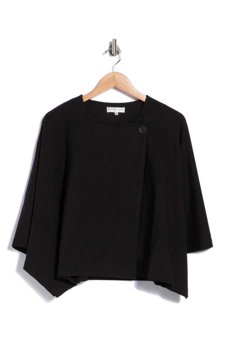 Oversize Capelet, Alternate, color, BLACK