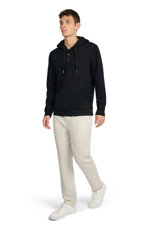 Waffle Half Button Hoodie