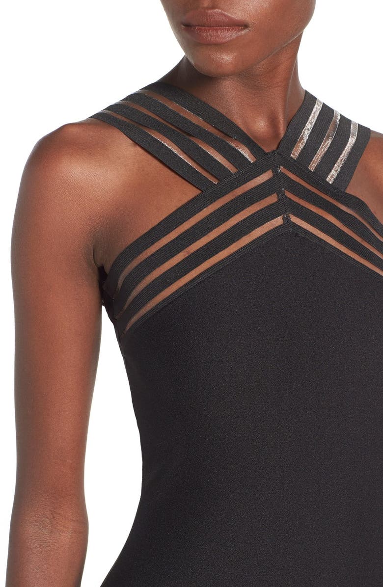 Missguided Halter Body-Con Midi Dress, Alternate, color, Black