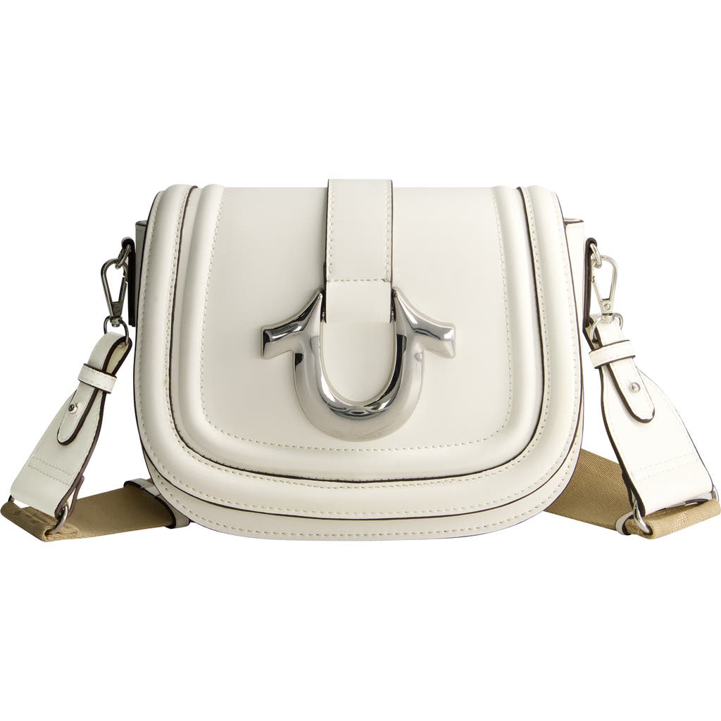 True Religion Saddle Bag With Gold Hardware In White