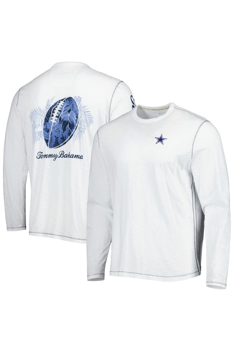 Men's Tommy Bahama White Dallas Cowboys Laces Out Billboard Long Sleeve T-Shirt, Main, color, White