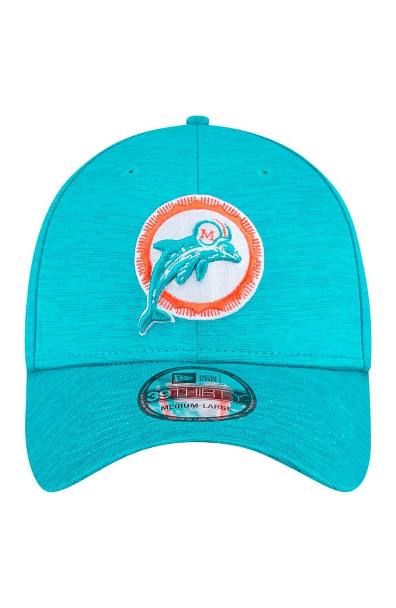 New Era Men's New Era Aqua Miami Dolphins Throwback Active Tech 39THIRTY Flex Hat, Alternate, color, 