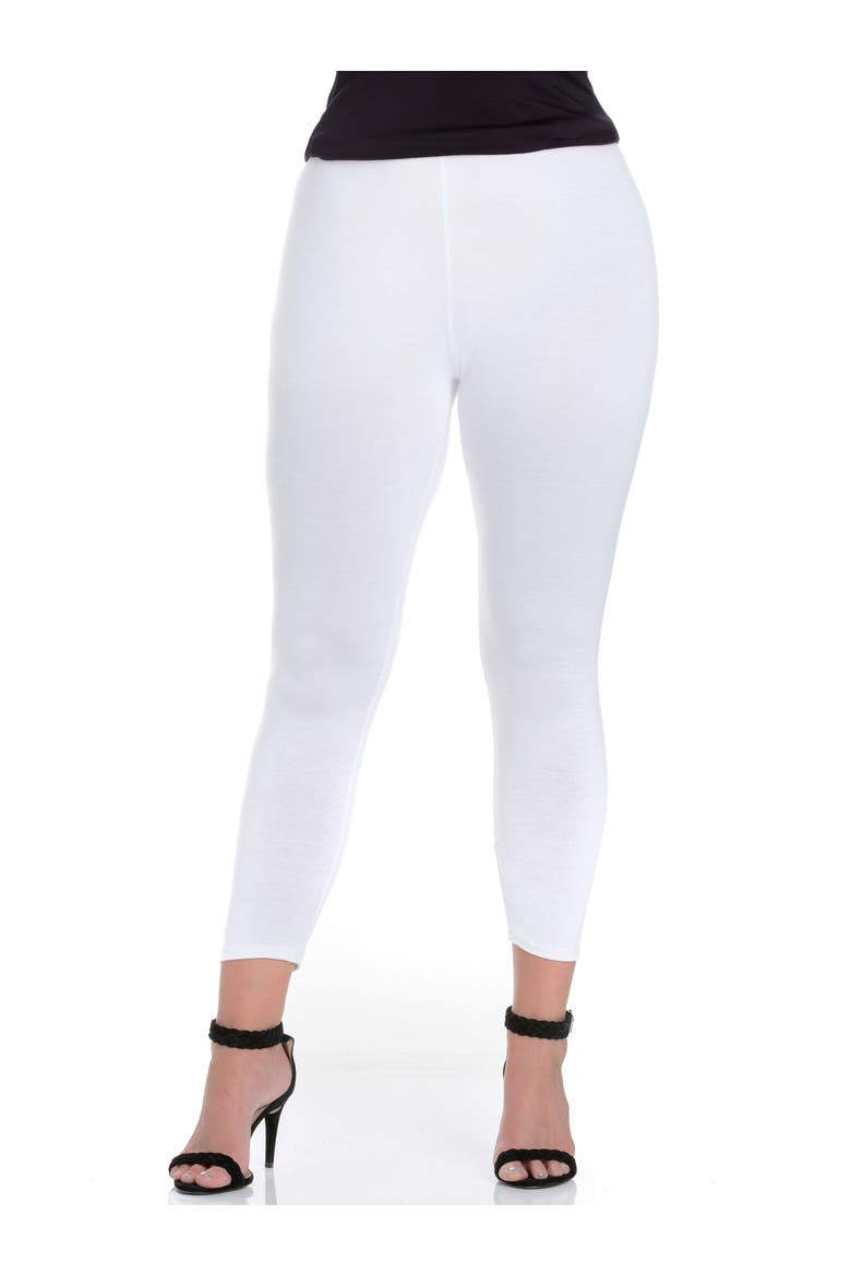 Stretch Ankle Length Leggings, Main, color, White