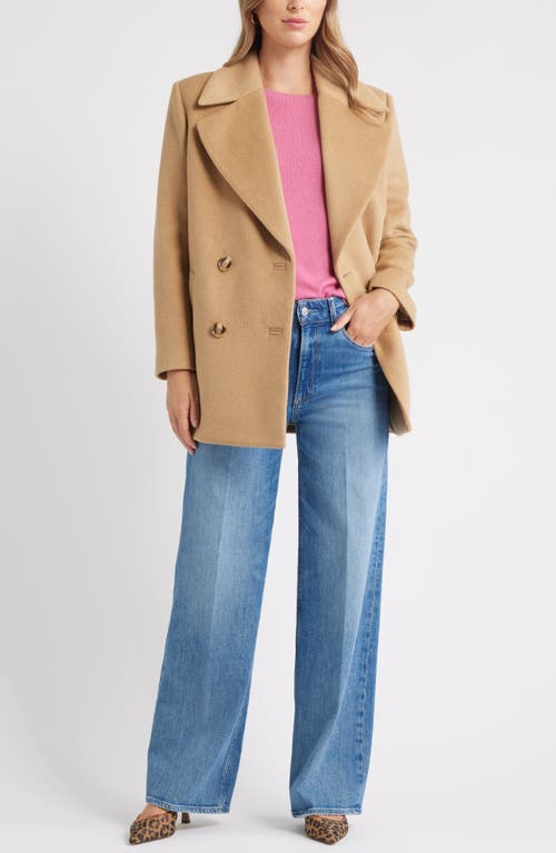 Caslonr Caslon(r) Wool Blend Peacoat In Brown