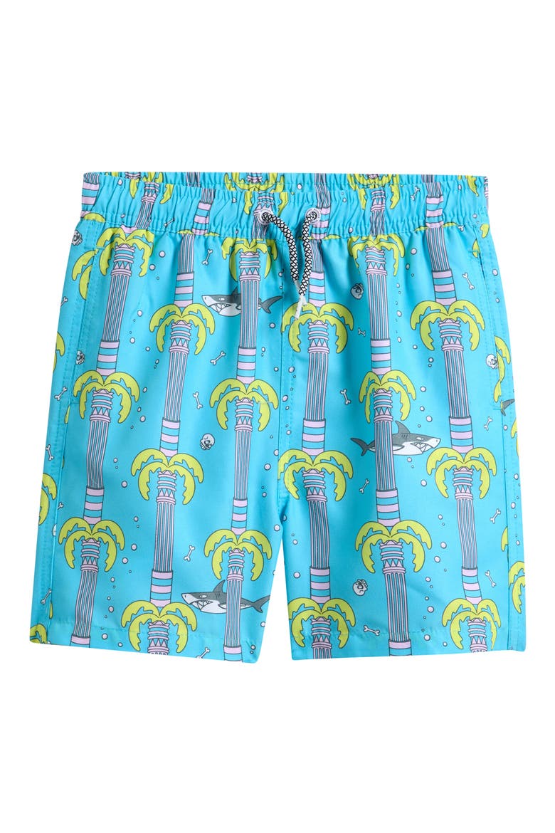 Kids' Atlantis Print Swim Trunks, Main, color, BLUE