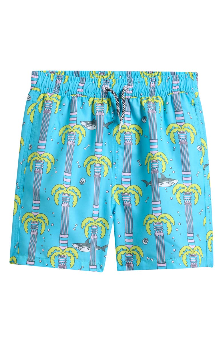 Boardies Kids' Atlantis Print Swim Trunks, Main, color, Blue
