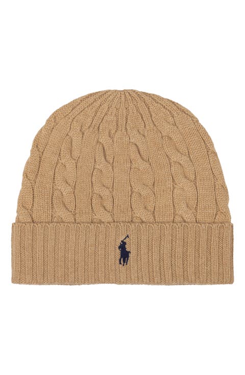 Cashmere Blend Cable Beanie