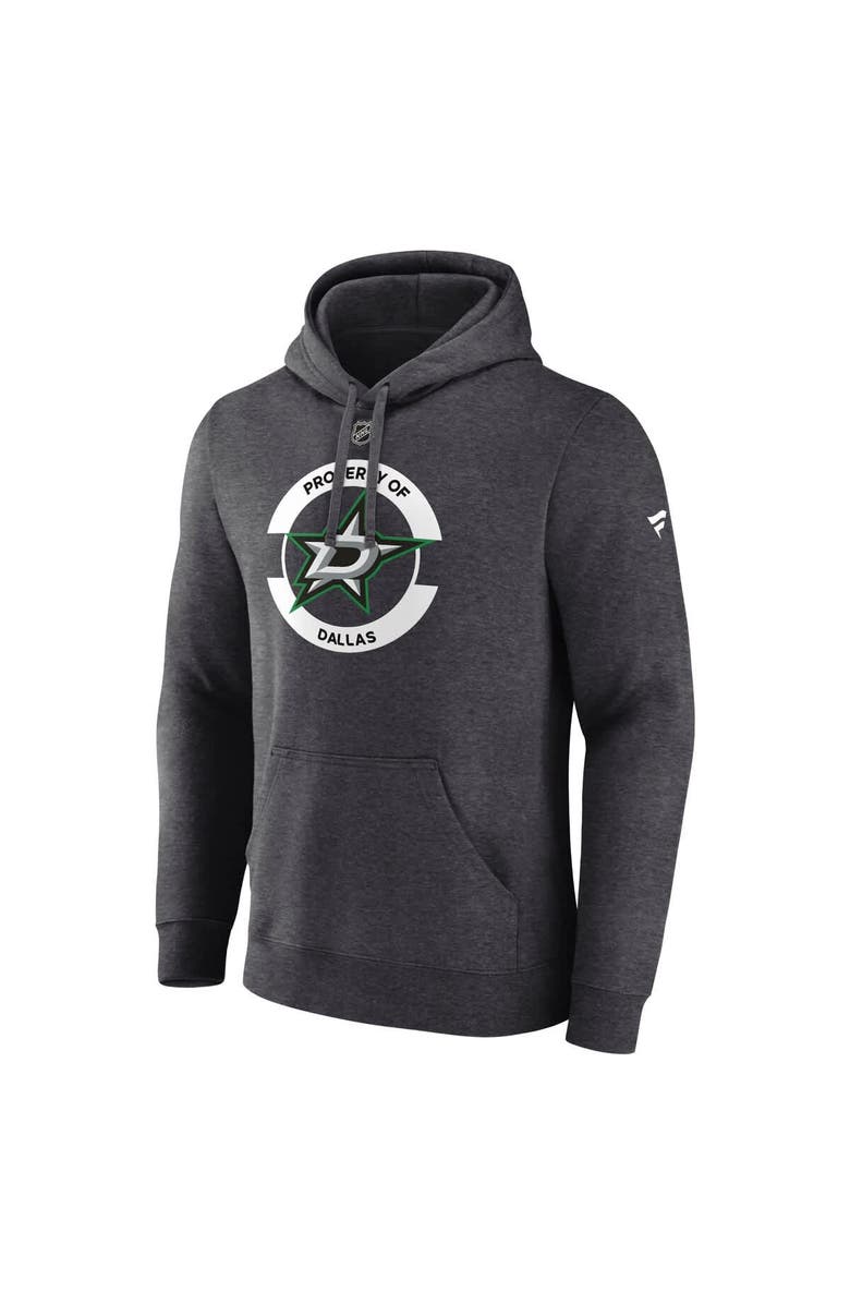 FANATICS Men's Fanatics Heather Charcoal Dallas Stars Secondary Logo Pullover Hoodie, Alternate, color, 