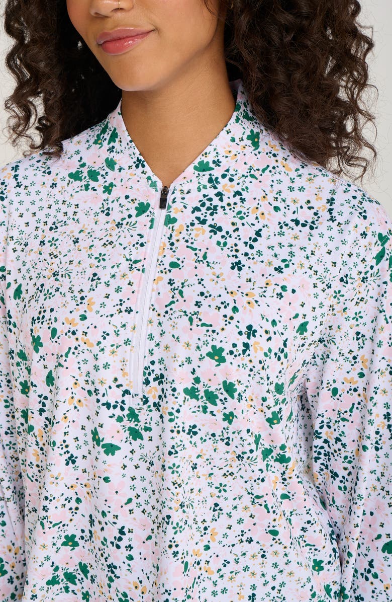 Bad Birdie Daisy Paisley Quarter Zip Golf Pullover, Alternate, color, 