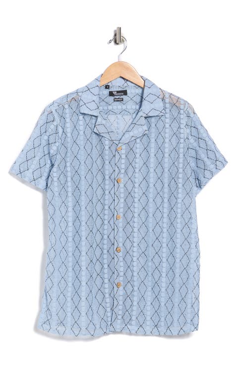 Modern Fit Textured Camp Shirt