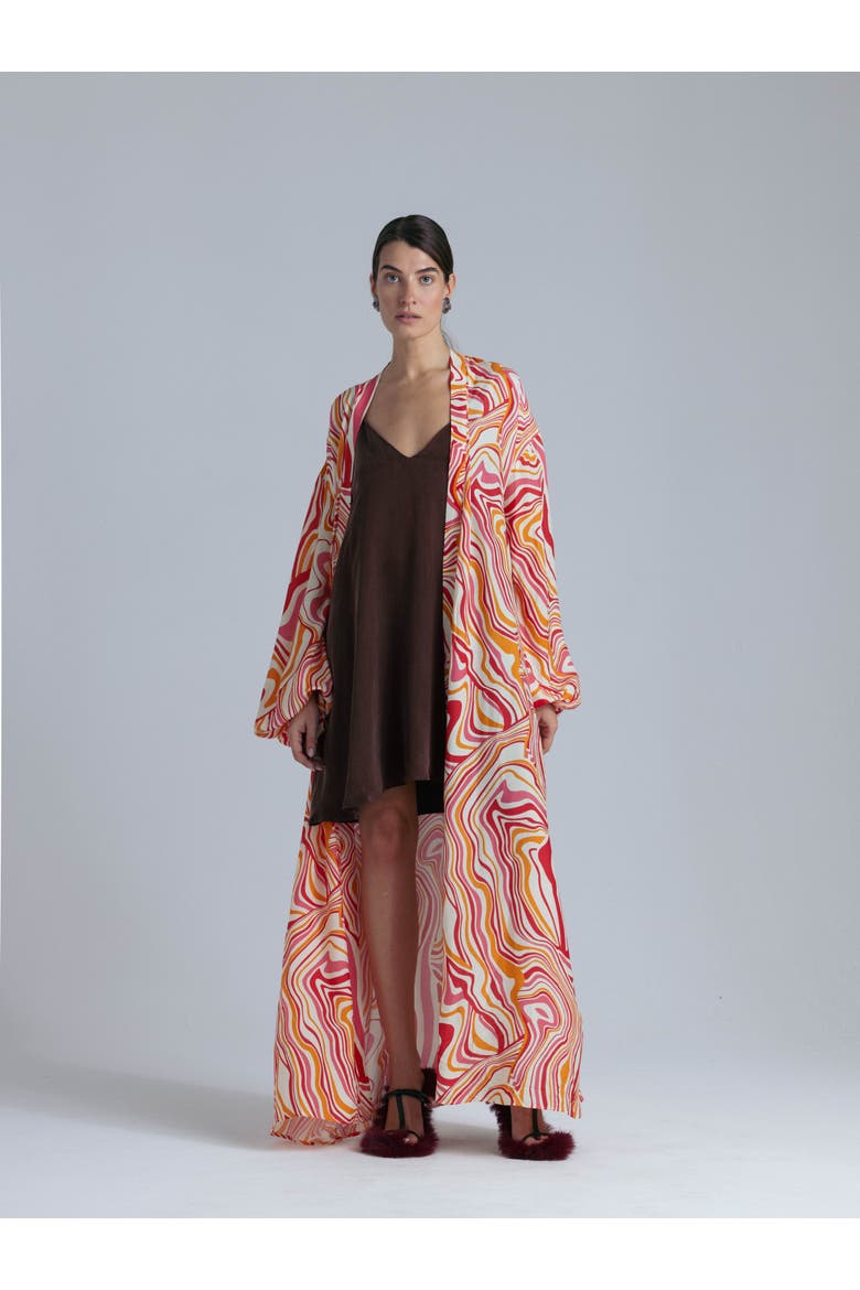 Cupro Dress, Alternate, color, Rust