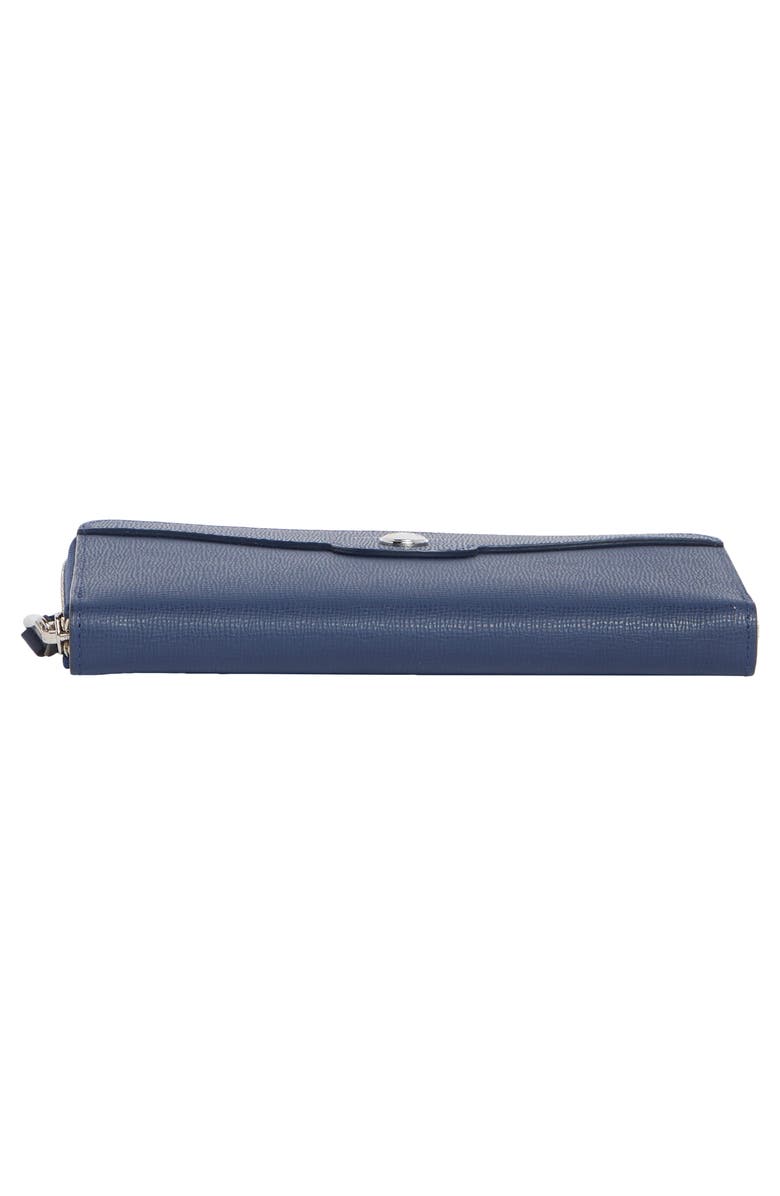 Longchamp Go Zip-Around Leather Wallet, Alternate, color, Navy