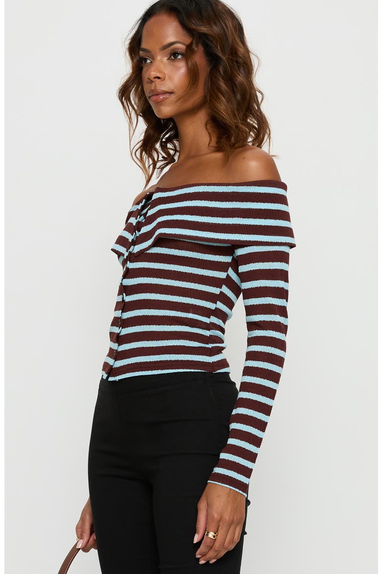 Raelena Off Shoulder Long Sleeve Top, Alternate, color, MULTI