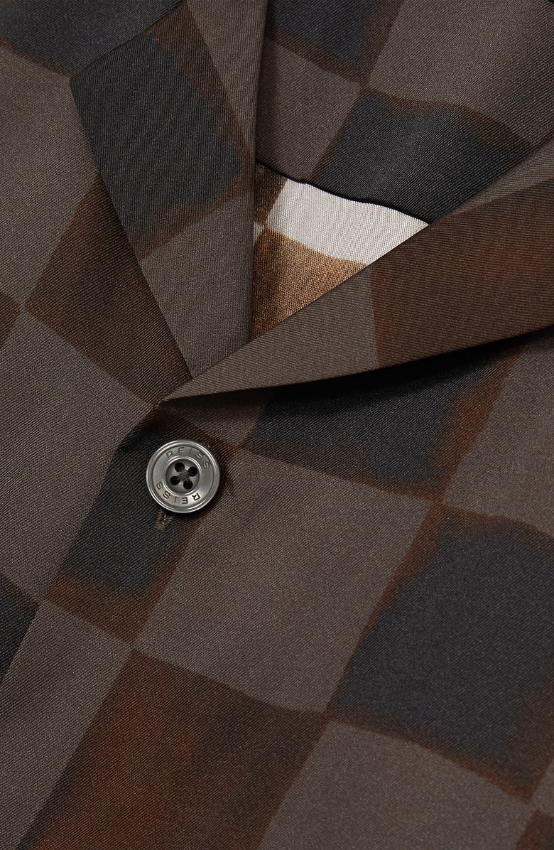Reiss Reny Check Camp Shirt, Alternate, color, Brown