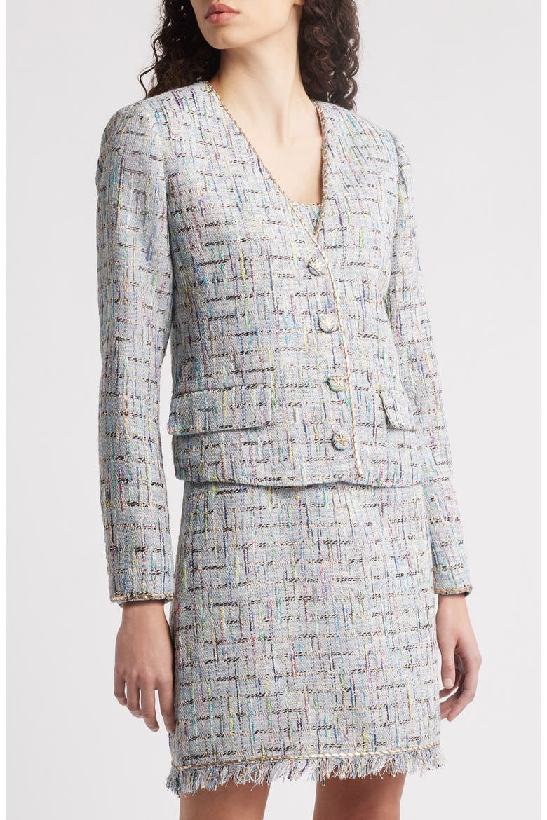 Lily Tweed Jacket, Main, color, GREY MULTI