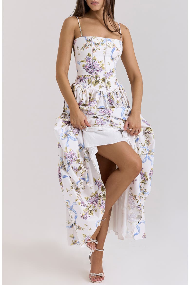 Ysabella Floral Maxi Sundress, Alternate, color, OFF WHITE FLORAL PRINT